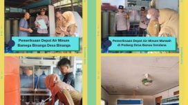 Plt. Erwin, S. Kep, Ners UPTD Puskesmas Sendana Bersama Kapolsek Sendana, Ladi PMD, dan Petugas Kesehatan Melakukan Inspeksi Ke depok Air Bersih Di Wilayah Kerjanya,