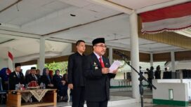 Bupati Majene, Dr.H.Andi Ahcmad Syukri, SE. MM Memberikan Sambutan Pada Harla Pancasila di Podopo Rumah Bupati Senin 2 Juni 2025