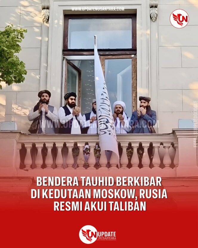
					Bendara Taliban Afganistan Berkibar Di Negara Rusia. 