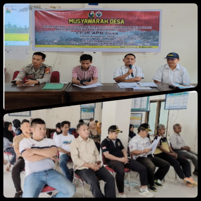 
					Pemdes Tinambung Gelar Musdes Penetapan  LPJP, Pendapatan  Dan  Belanja  Desa Tahun Aggaran  2024 Dan  Penyerhan  LKPPD Kepada  BPD