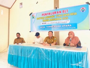 Pj.Kades Tamerod'o Utara Syamsumarlin di Dampingi P3MD Kecamatan. 