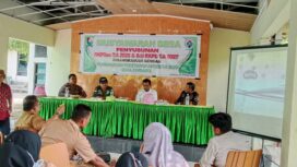 Kades Simbang Rahmadi, S. Pd di dampingii Ketua BPD Desa Simbang Muh. Arif, dan pendamping Desa P3MD. Pemdes Desa Simbang Gelar Musdes RKPDes Anggaran 2006